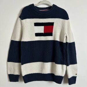 Tommy Hilfiger American Flag Knit Cotton Sweater Boys Small 6/7